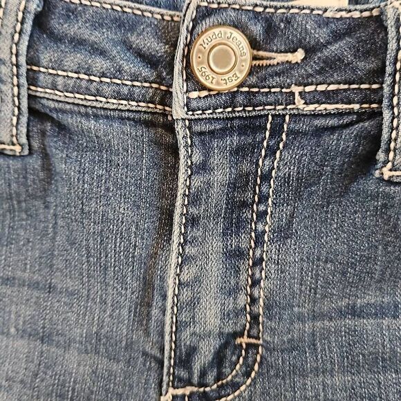 MUDD Girls Lace Trimmed Hem Shorts Blue Denim 16 (Girls) - Picture 5 of 7